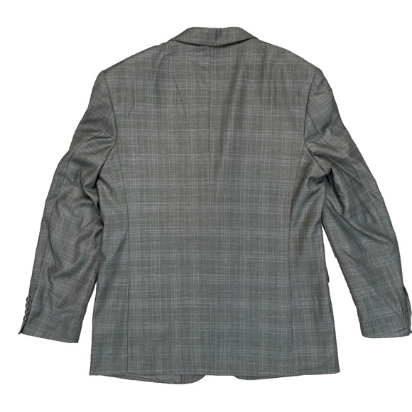 NWT Giorgio Armani Le Collezioni Gray Purple Plaid Wool Sport Coat Blazer - Picture 3 of 10